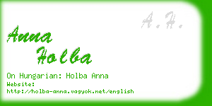 anna holba business card